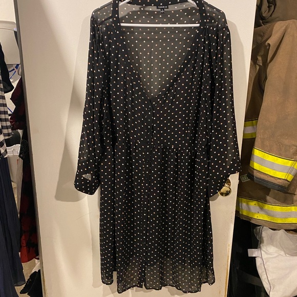 torrid Dresses & Skirts - Torrid size 3 polka dot sheer dress.